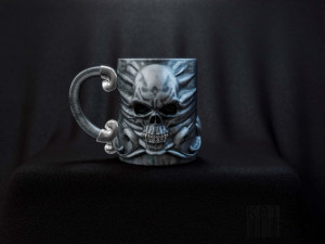 a mug with a skull 3D 프린트 모델