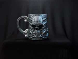 a mug with a skull 3D Print Model