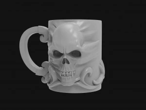 a mug with a skull 3D Print Model