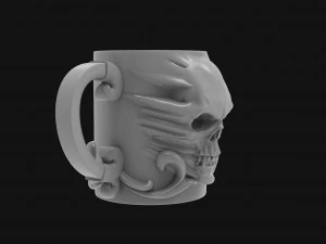 a mug with a skull 3D Print Model