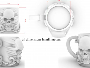a mug with a skull 3D 프린트 모델