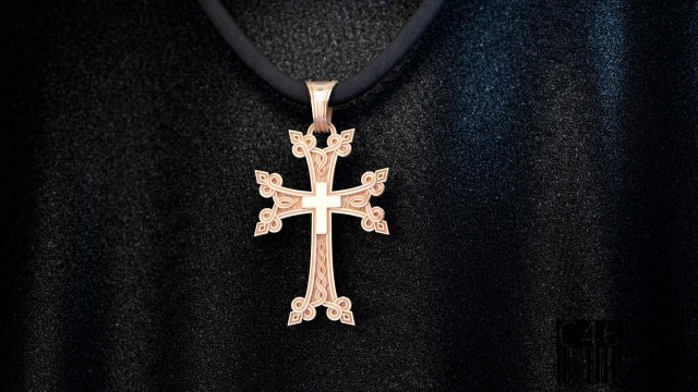cross with a pattern 3D Print Model .c4d .max .obj .3ds .fbx .stl .blend 