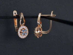 पत्थरों के साथ बालियां 3D प्रिंट मॉडल