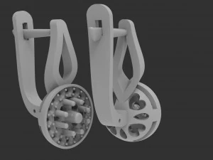 earrings with stones 3D Print Model