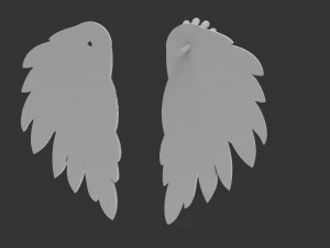 earrings wings with stones 3D Print Model