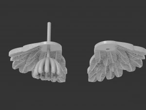 earrings wings with stones 3D Print Model