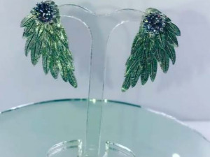earrings wings with stones Model do druku 3D