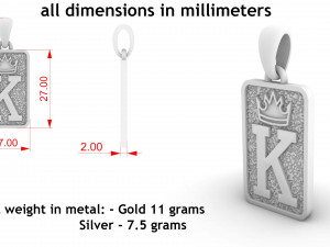 the king pendant 3D Print Model