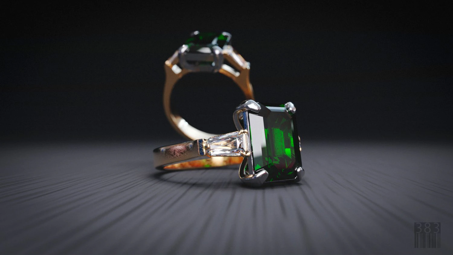 ring with stones 3D Print Model .c4d .max .obj .3ds .fbx .stl .blend 