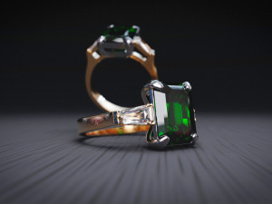 ring with stones 3D Print Model