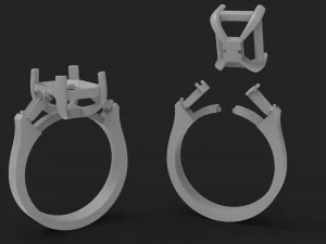 ring with stones 3D Print Model