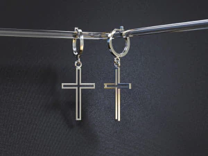 сережки у вигляді хреста 3D Принт Модель