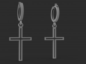 earrings in the form of a cross 3D-printmodel