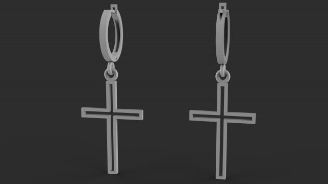 Obj sales cross earring