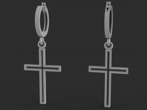earrings in the form of a cross 3D-printmodel