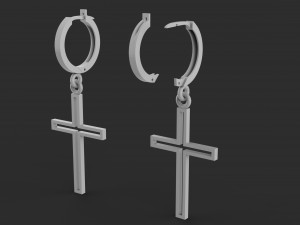 earrings in the form of a cross 3D-printmodel