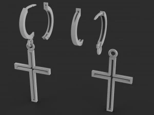 earrings in the form of a cross 3D Print Model