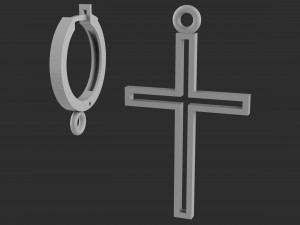 earrings in the form of a cross 3D-printmodel