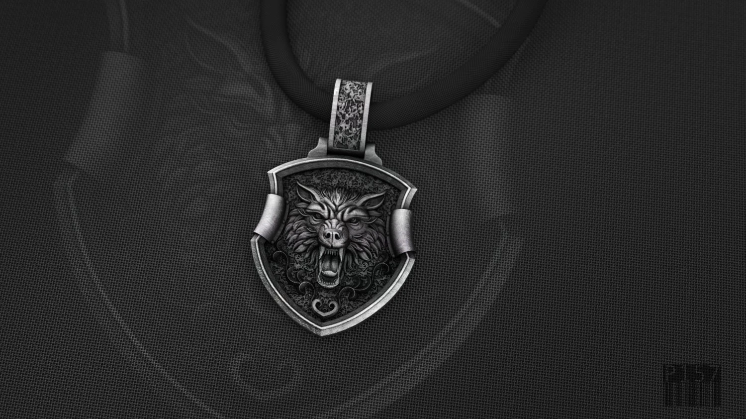 pendant wolf 3D Print Model .c4d .max .obj .3ds .fbx .stl .blend
