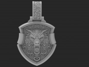 pendant wolf 3D Print Model