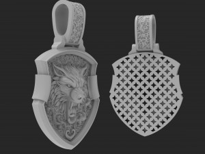 pendant wolf 3D Print Model