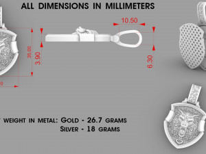 pendant wolf 3D Print Model