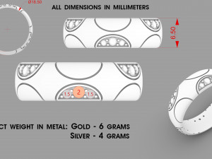 ring with stones 3D Print Model