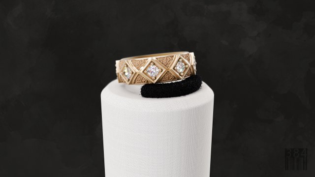 ring with stones Model Cetak 3D .c4d .max .obj .3ds .fbx .stl .blend 