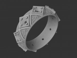 ring with stones Model Cetak 3D