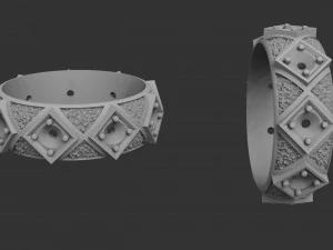 ring with stones 3D Print Model