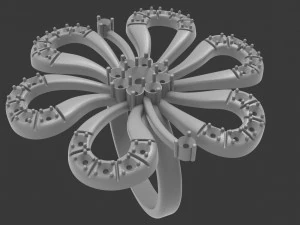 Flower ring with stones 3D Print Model