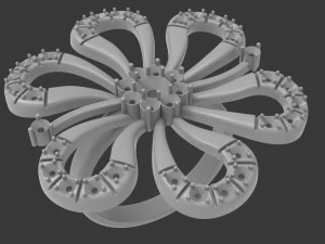 Flower ring with stones 3D Print Model