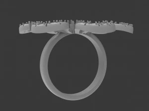 Flower ring with stones 3D Print Model