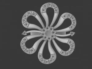 Flower ring with stones 3D Print Model