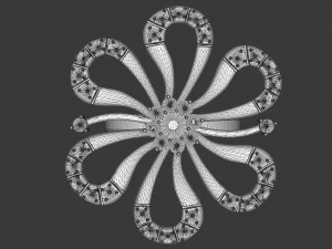 Flower ring with stones 3D Print Model