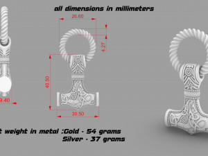 Thors Hammer for printing 3D Print Model