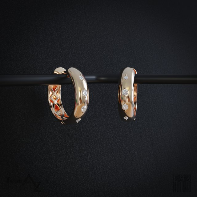 Diamond earrings 3D 프린트 모델 .c4d .max .obj .3ds .fbx .stl .blend 