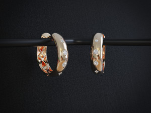 Diamond earrings 3D Print Model