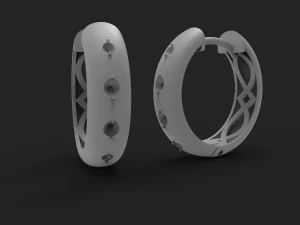 Diamond earrings 3D Print Model
