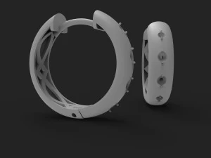 Diamond earrings 3D Print Model
