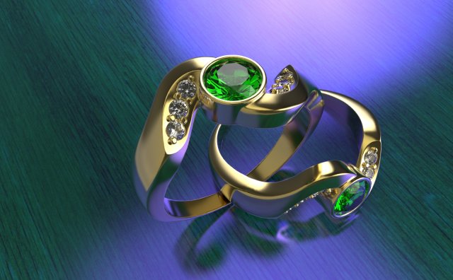 ring with diamonds 3D मॉडल .c4d .max .obj .3ds .fbx .stl .blend 