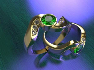 ring with diamonds 3D Model