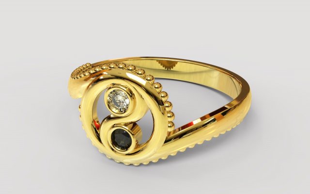 ring yin yang 3D मॉडल .c4d .max .obj .3ds .fbx .stl .blend