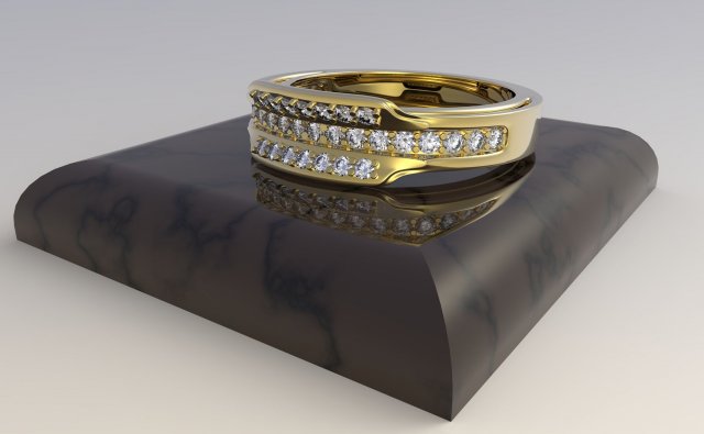 ring with diamonds 3D Model .c4d .max .obj .3ds .fbx .stl .blend