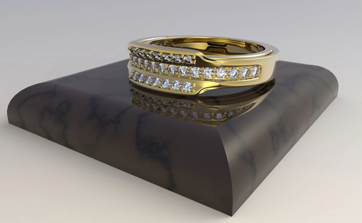 ring with diamonds 3D Model .c4d .max .obj .3ds .fbx .stl .blend 