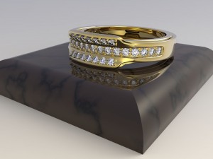 ring with diamonds 3D Model
