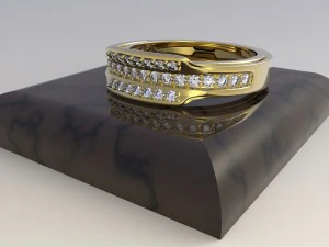 ring with diamonds 3D Model