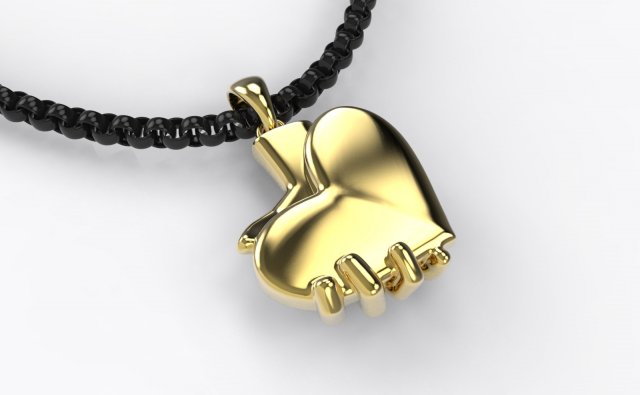 heart pendant in his hand 3D-Modell .c4d .max .obj .3ds .fbx .stl .blend 