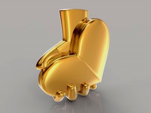 heart pendant in his hand 3D-Modell