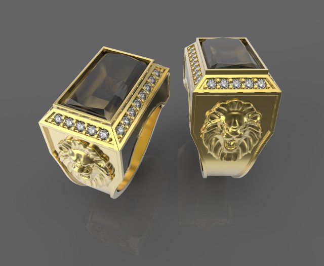 the ring with the lions 3D Model .c4d .max .obj .3ds .fbx .stl .blend 